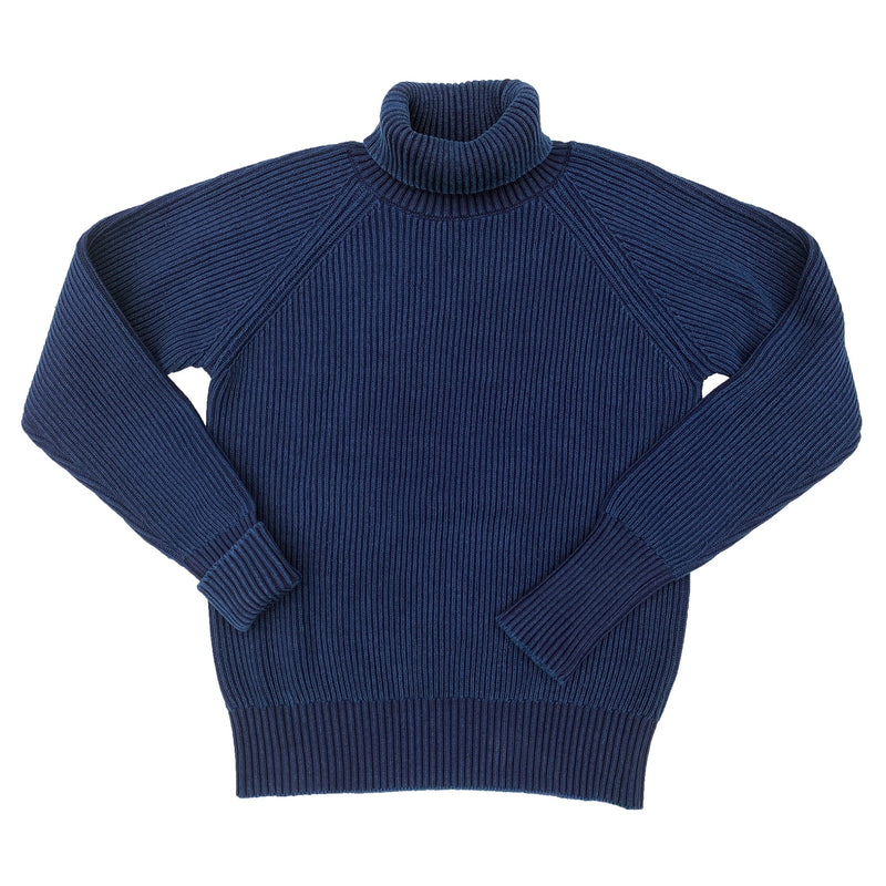 Mens Classic Aran Sweater With Raglan Sleeves and Roll Neck