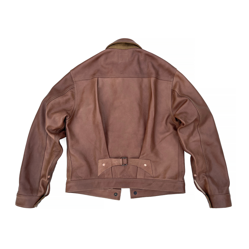 Ranch Blouse in brown vegetable tanned leather 