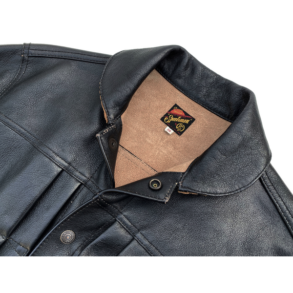 Ranch Blouse "Ringo" Black Veg-Tan Leather. Made in USA