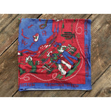 Mister Freedom® Ranch Kerchief selvedge bandana featuring vintage-inspired 1950s-60s dude ranch cowboy/western artwork.