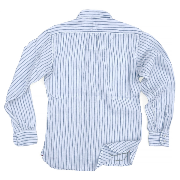 Back View of the Mister Freedom Aristocrat Shirt in Italian Stripe Linen