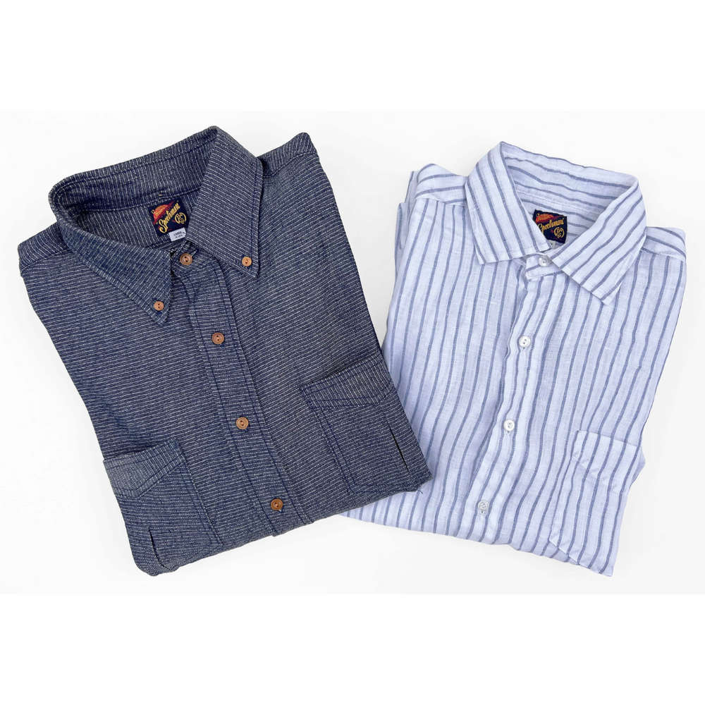 Berkeley Shirt L/S - Linen Stripe | Mister Freedom® Berkeley Shirt L/S - Linen Stripe | Mister Freedom®