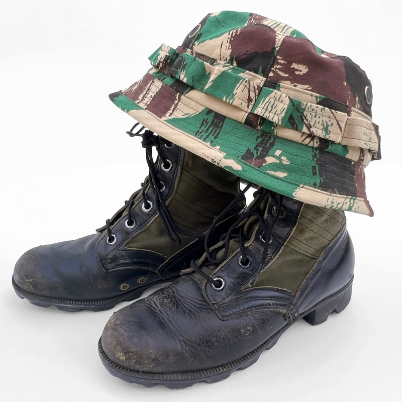 Our Boonie hat features metal ventilation mesh screen eyelets, similar to the type found on the M-1966 Jungle Boot.