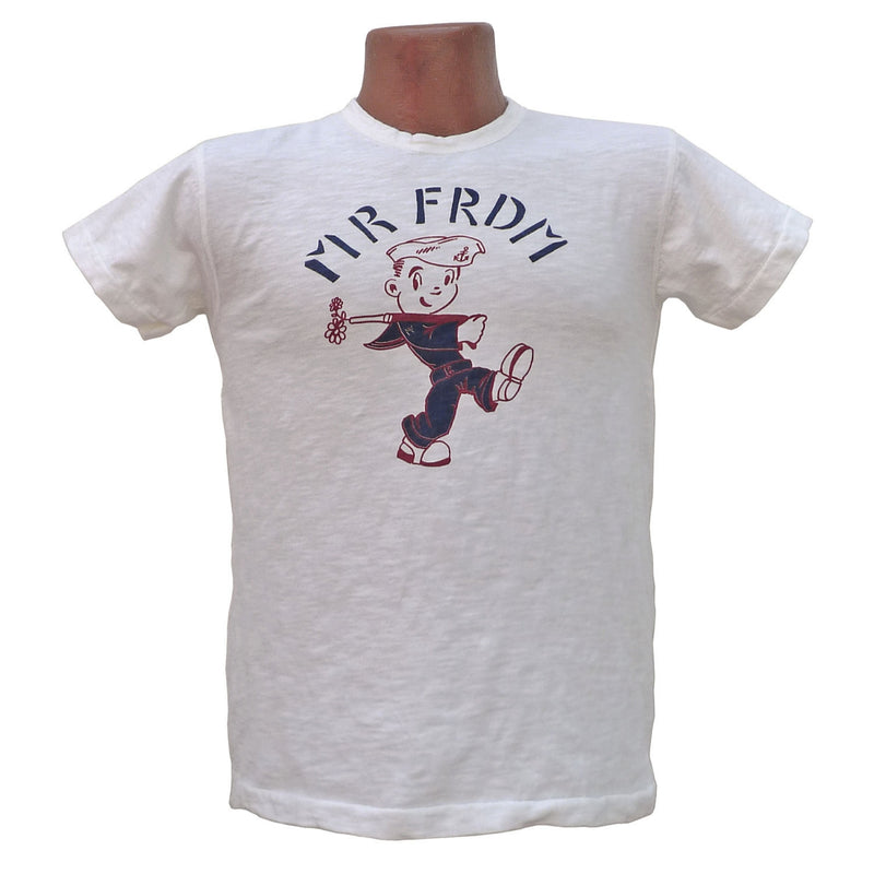 Mister Freedom® SHOP TEE "Sailor Boy", hand screen-printed with vintage-inspired original graphics on tubular knit jersey STANLEY T-shirts, made in USA