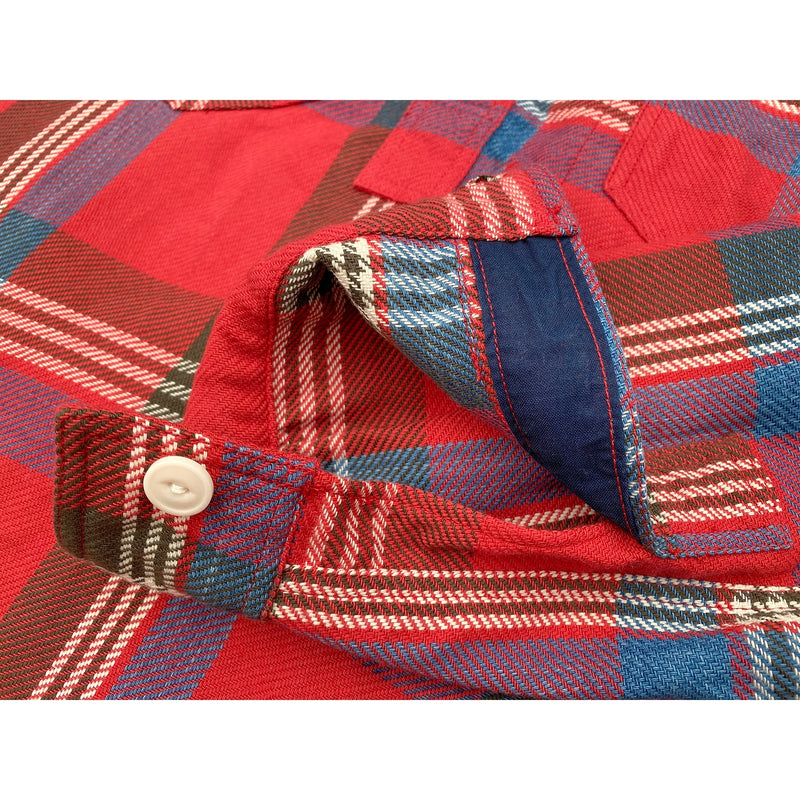 Secoya Shirt Indigo poplin facing on front button placket/cuffs/chest pockets.