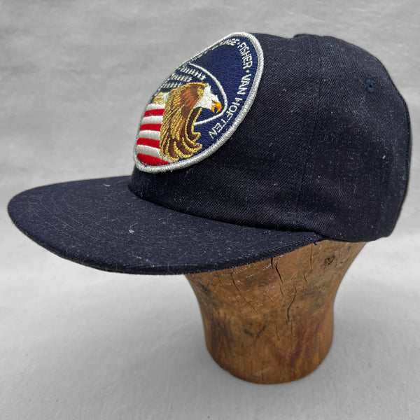 Mister Freedom® “SHIP CAP” Snapback Cap in Selvedge Denim featuring vintage NASA patch. Made in USA.