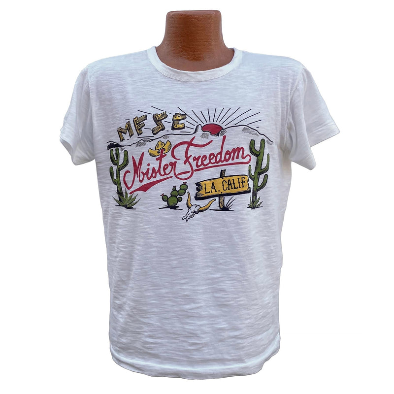 Shop Tee "Truckstop" Original Mister Freedom® pattern, inspired by vintage 1940′s-50′s cotton T-shaped undershirts with All original MF® artwork.