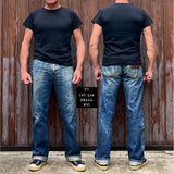 Mister Freedom® SKIVVY T-shirt BLACK - Fit image front and back view size Small