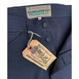 Mister Freedom® Swabbies Cut-Offs featuring Black 1940s-style laurel leaf starburst metal donut waist & fly buttons